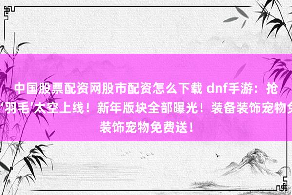 中国股票配资网股市配资怎么下载 dnf手游：抢先看！‘羽毛’太空上线！新年版块全部曝光！装备装饰宠物免费送！