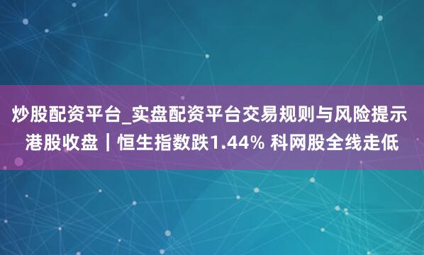 炒股配资平台_实盘配资平台交易规则与风险提示 港股收盘｜恒生指数跌1.44% 科网股全线走低